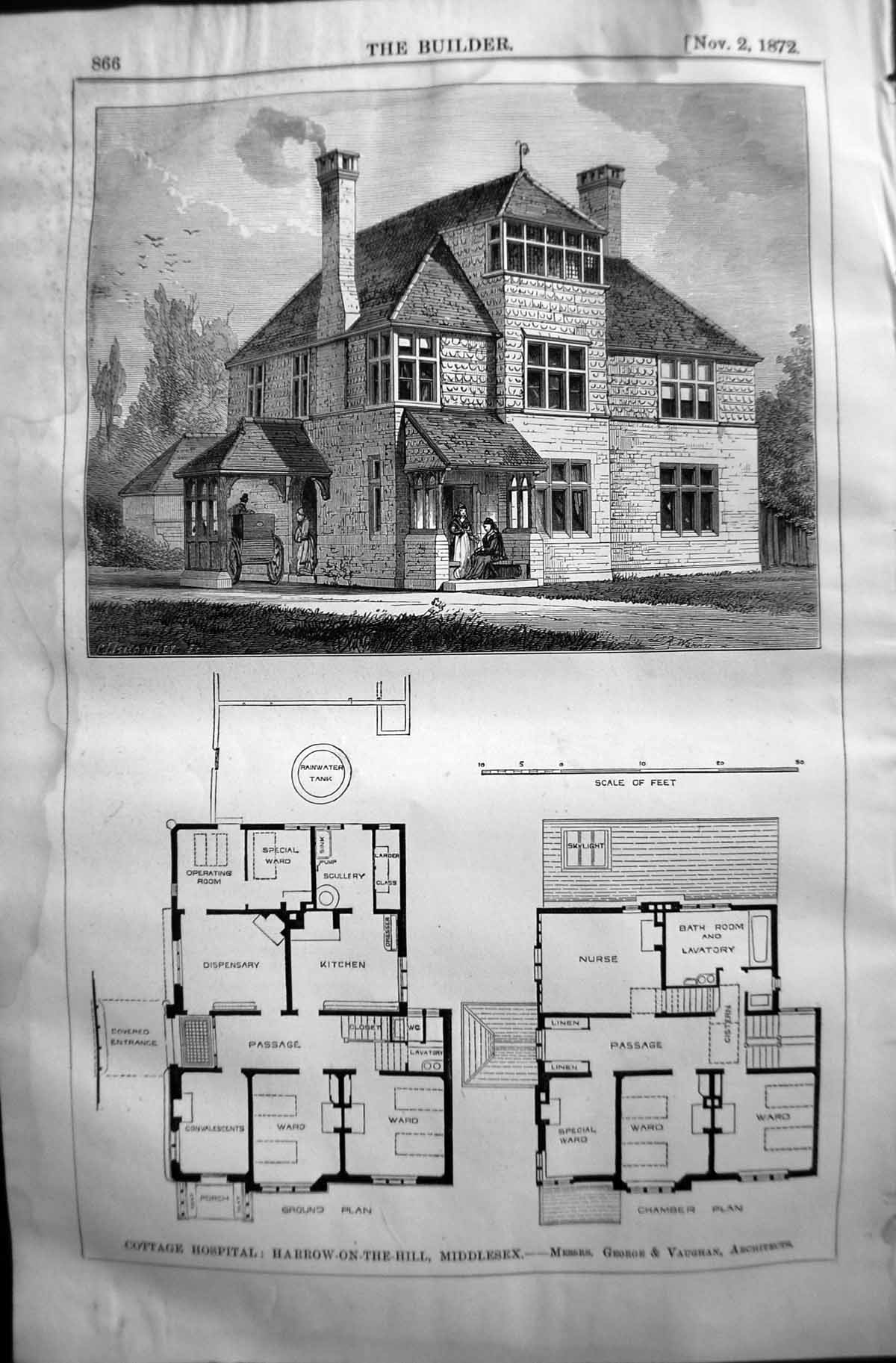 Old 1872 Builder Cottage Hospital Harrow-On-The-Hill Middlesex George Victorian