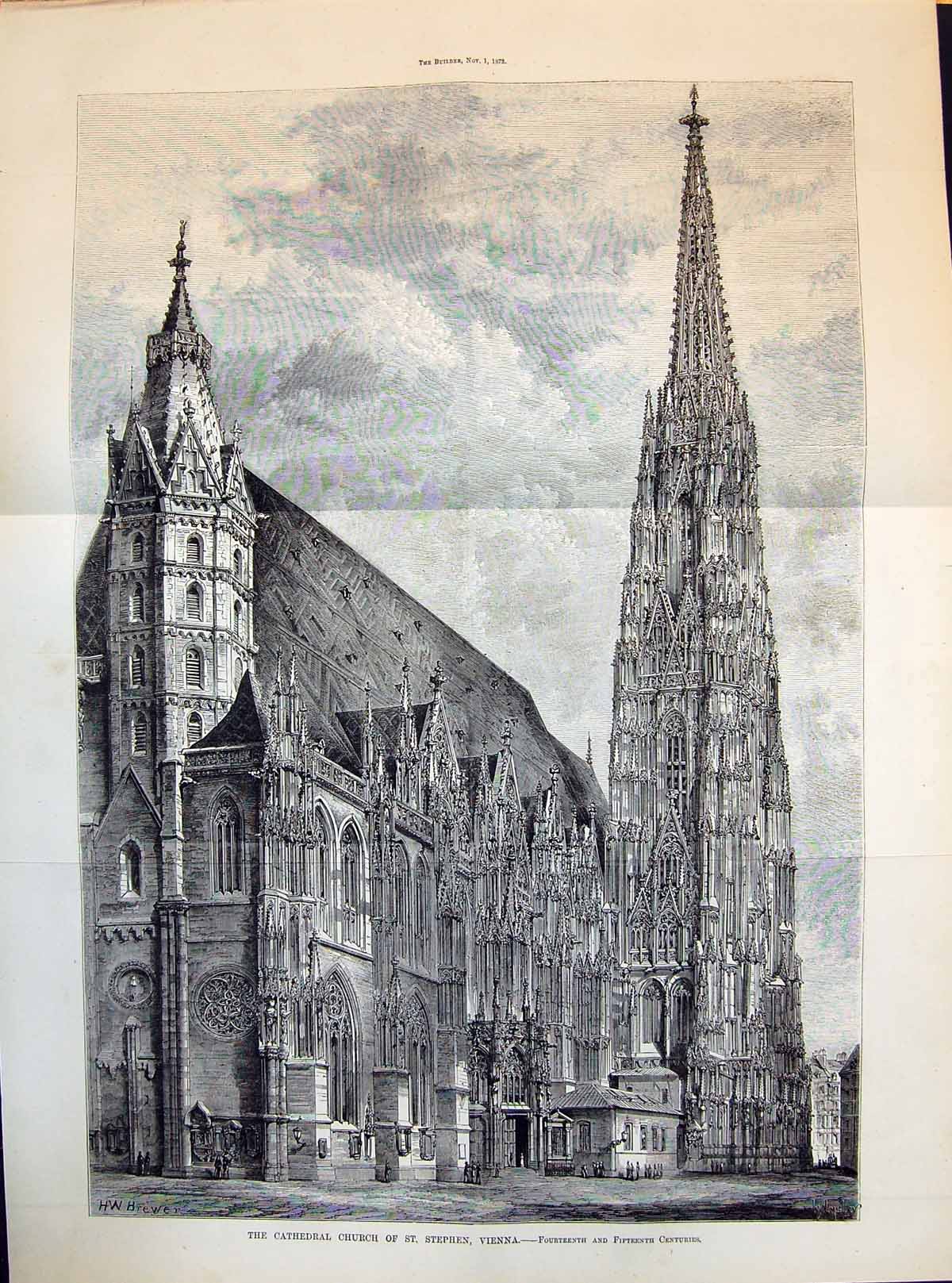 Old Cathedral Church St Stephen Vienna 14 15 Centuries Exterior 1873