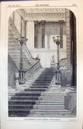 Antique Print Northumberland House Strand London Staircase Bannisters 1873
