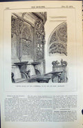 Antique Print Carved Stalls Cathedral St Pol De Leon Brittany Animals 1873