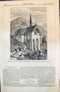 Antique Old Print Immanuel Church Samadan Switzerland George & Vaughan 1873
