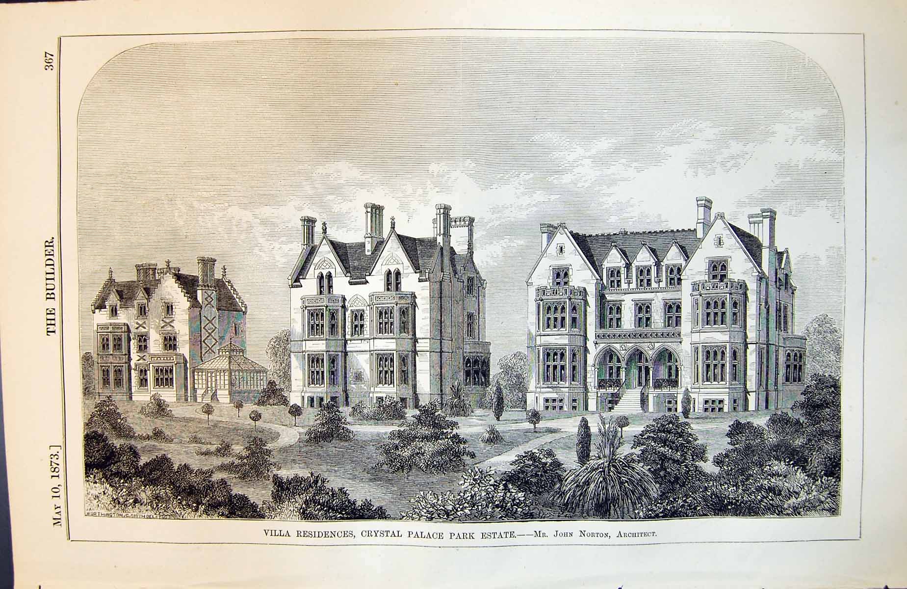 Old Villa Residences Crystal Palace Park Estate Sydenham Exterior 1873 19th