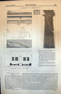 Old Restoration Egyptian Temple Elevation Temple Plan Sculpture 1873 Victorian