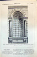 Antique Print Window Grille National Provincial Bank England Newcastle 1873