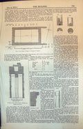 Antique Old Print Plan Lesser Temple Jupiter Great Portal Entablature 1873 19th
