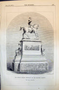 Antique Old Print Prince Consort Memorial Holburn Viaduct London Bacon 1873