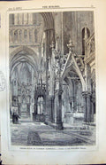 Old Print Baldacchinos Ratisbon Cathedral Chiefly Fourneenth Century 1874 19th