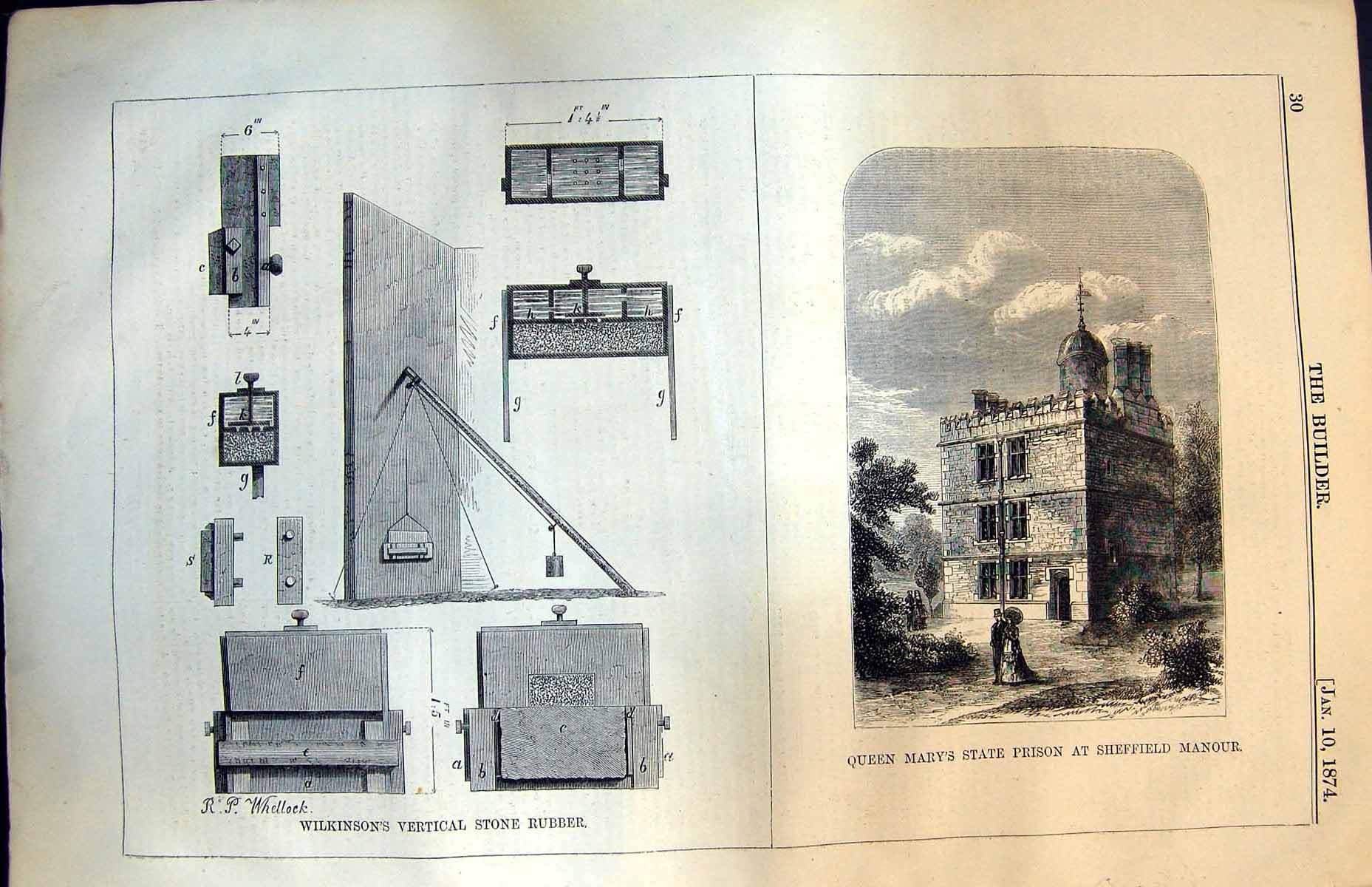 Old Wilkinsons Vertical Stone Rubber Queen Marys Prison Sheffield 187 Victorian