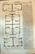 Antique Old Print Plan New Buildings Farringdon Road Metropolitan Assoc 1874
