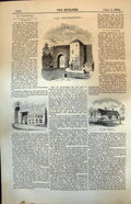 Antique Old Print Westminster Entrance Deans Yard Van Duns Almshouses 1874