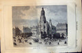 Old Antique Print Square Trinity Paris Passers Bye Horses Carriages 1874 19th