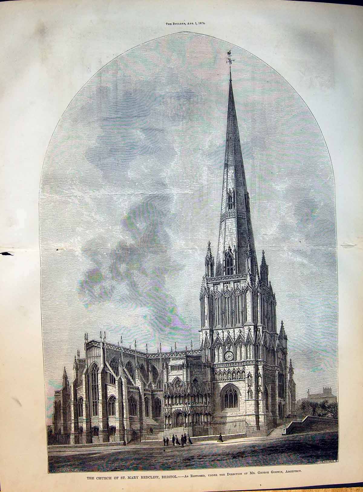 Old Church St Mary Redcliff Bristol Restored George Godwin Arch 1874Victorian