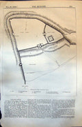 Antique Print Plan Carlisle Castle Gate House Norman Tower Richard 111 1874