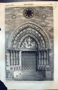 Antique Print Portal Digby Mortuary Chapel Sherborne Cemetery W Slater 1874