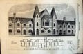 Old Print London Foresters Asylum Bexley Heath Kent W F Potter Arch 1874 19th