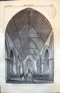 Antique Print Interior St Andrews Church Walcot Bath Sir Gg Scott Arch 1874
