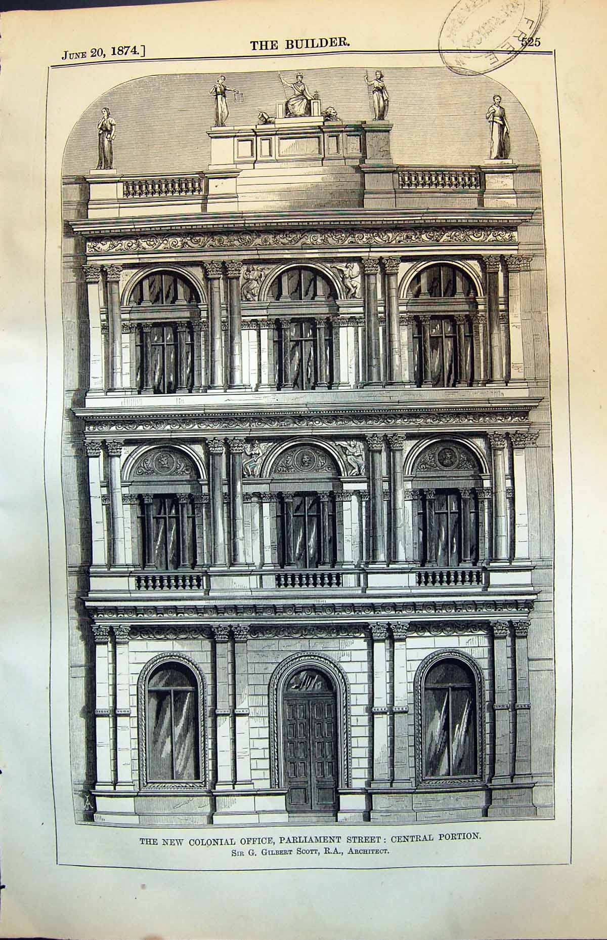 Old New Colonial Office Parliament Street Central Portion G Scott 187 Victorian
