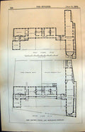 Antique Print New Convent School Orphanage Bartrams Ground Floor Plan 1874 19th