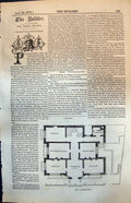 Old Antique Print National Training School Music Plan Ground Floor 1874 19th