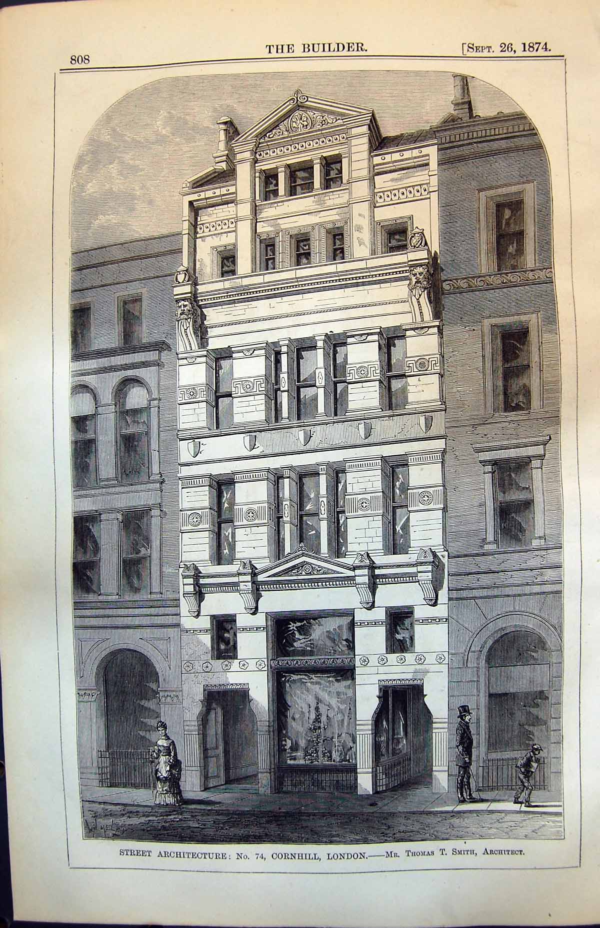 Old Street Architecture No 74 Cornhill London Thomas Smith Arch 1874