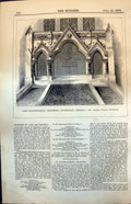 Old Print Lady Beaconsfields Monument Hughenden Church A Vernon Arch 1874 19th
