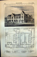 Old Print Liverpool School Board Schools Chatsworth St T Reade Arch 1874 19th
