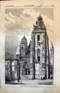Original Old Antique Print Church Wetzlar Germany 1874 19th Century