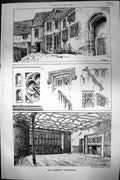 Antique Print Salisbury Workhouse Exterior Interior Details Architecture 18