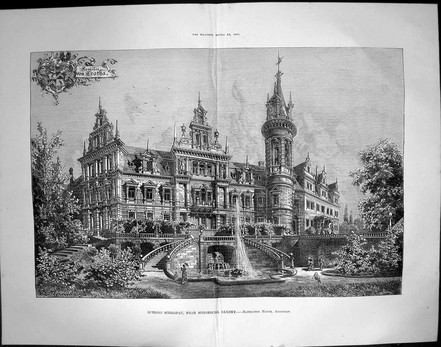 Old Schloss Schkopau Merseburg Saxony Baumeister Haene Architect 1881 19th