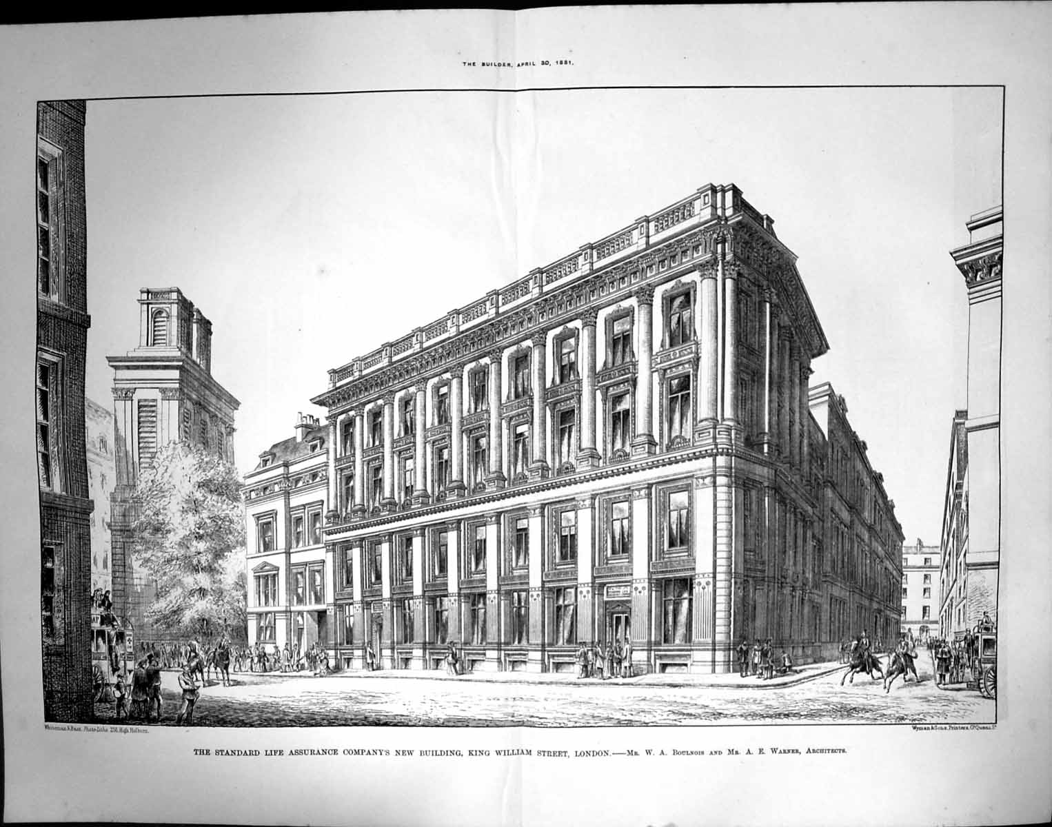 Old Standard Life Assurance Co New Building King William St London 18 19th