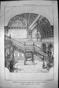 Old Mercers Hall Cheapside View New Staircase Designed Jg Crace 1881 Victorian