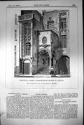 Old Print Medieval Street Architecture House Bruges End 15Th Century 1881