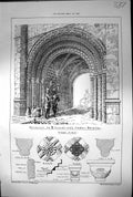 Old Gateway To St Augustines Abbey Bristol West View Sections Arch 18 19th