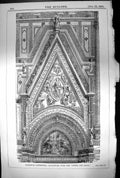 Old Antique Print Florence Cathedral Sculpture Over Porta Dei Servi 1881 19th