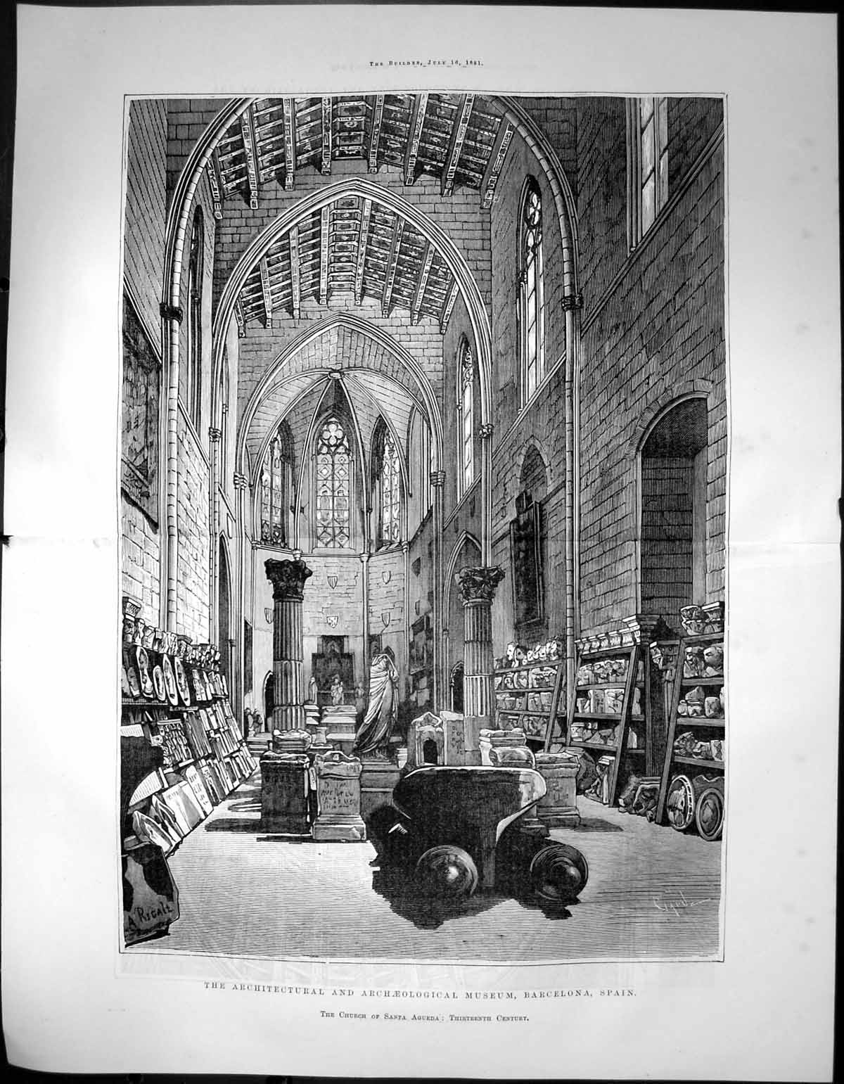 Old Architectural Archaeological Museum Barcelona Santa Agueda 1881Victorian