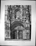 Old Antique Print Portal Church Santa Maria Belem Lisbon Portugal 1881 19th