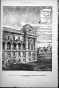 Old Perspective View Portion Design Admiralty War Offices E Robson 1884 19th