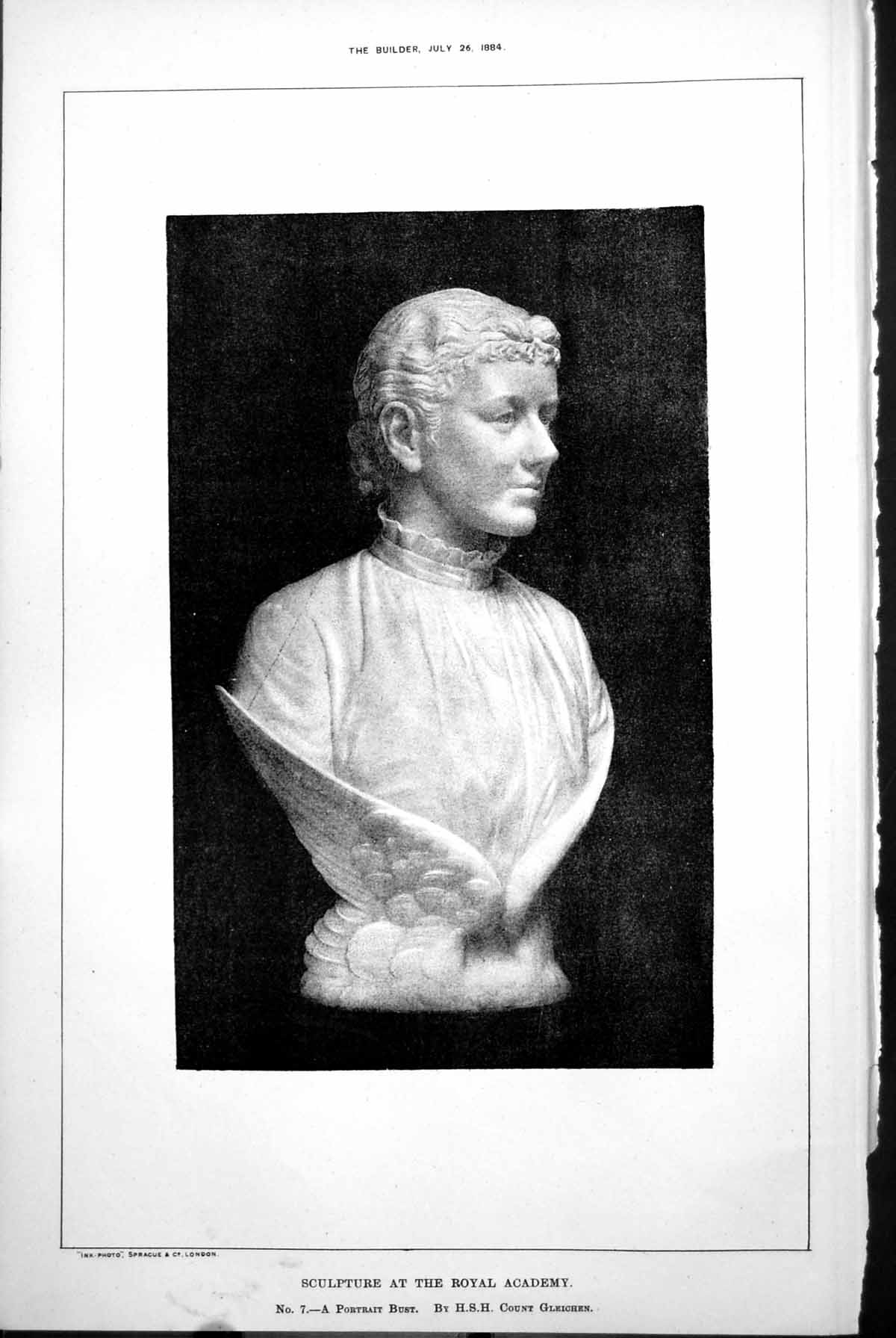 Old Sculpture Royal Academy Portrait Bust H S H Count Gleichen 1884Victorian
