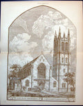 Antique Print Henry Wilson Memorial Church St Bartholomews Carbrook 1884 11 19th