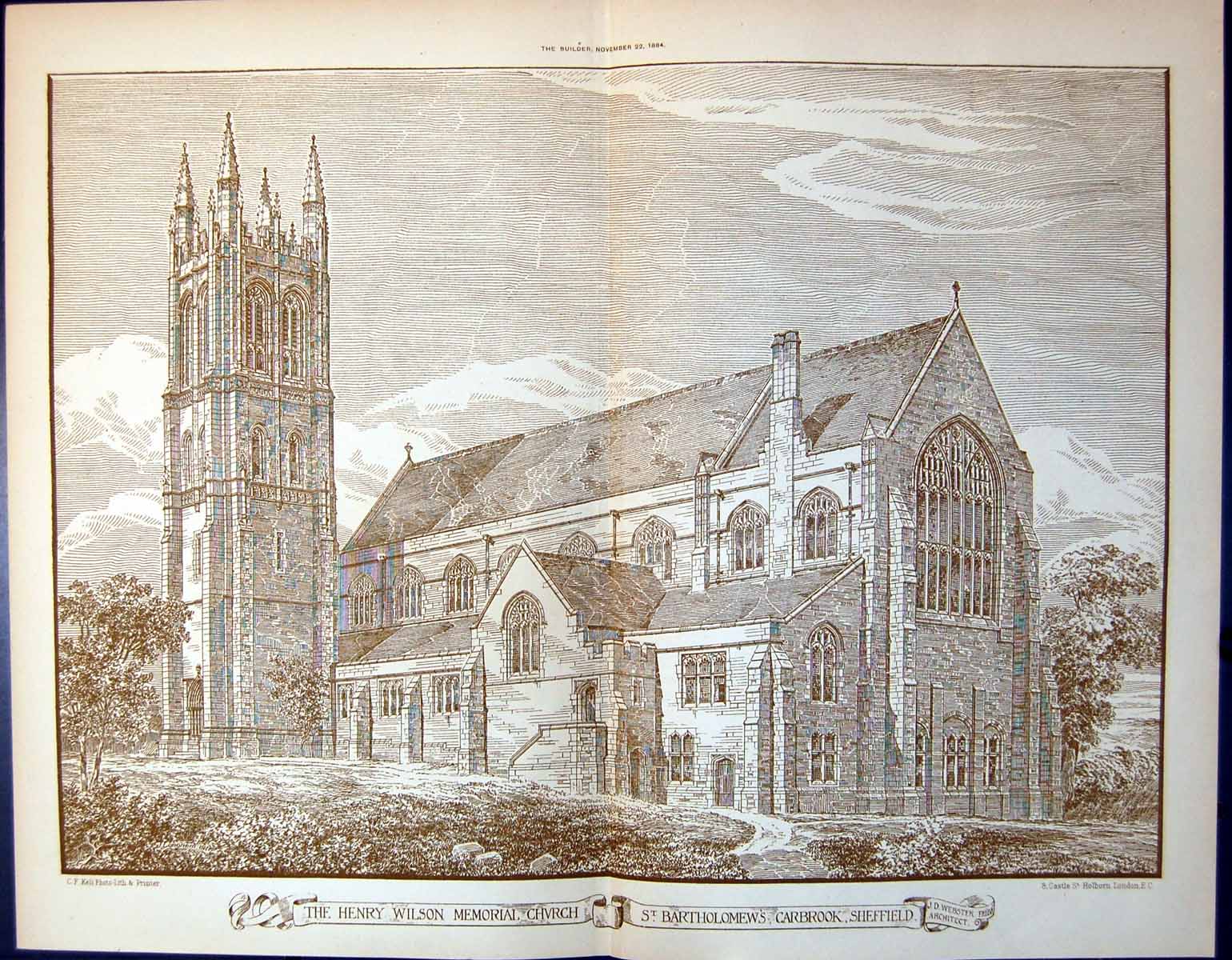 Old H Wilson Memorial Church St Bartholomews Carbrook Webster 1884 11 Victorian