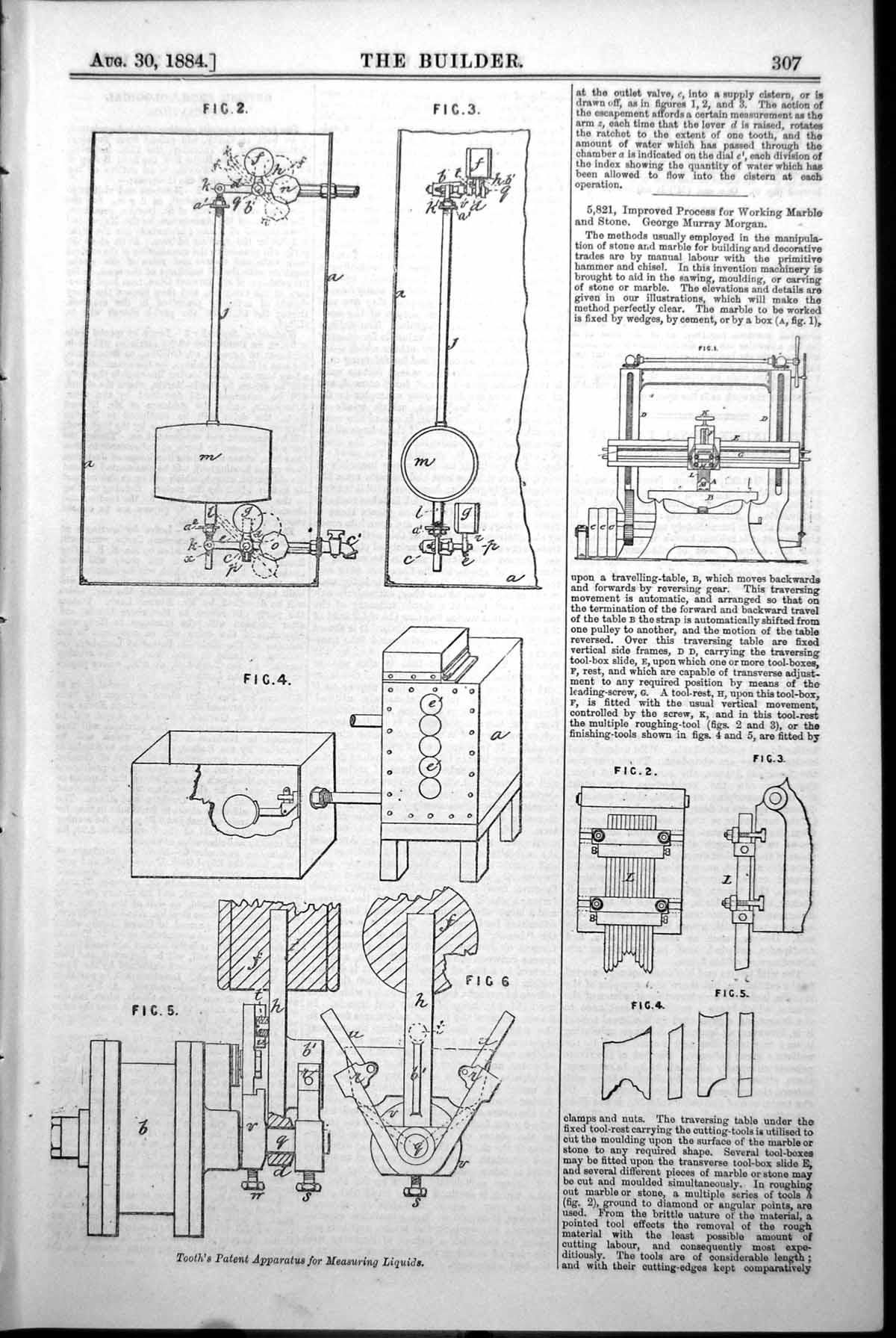 Original Old Antique Print Plans Tooths Patent Apparatus Measuring Liquids 1884