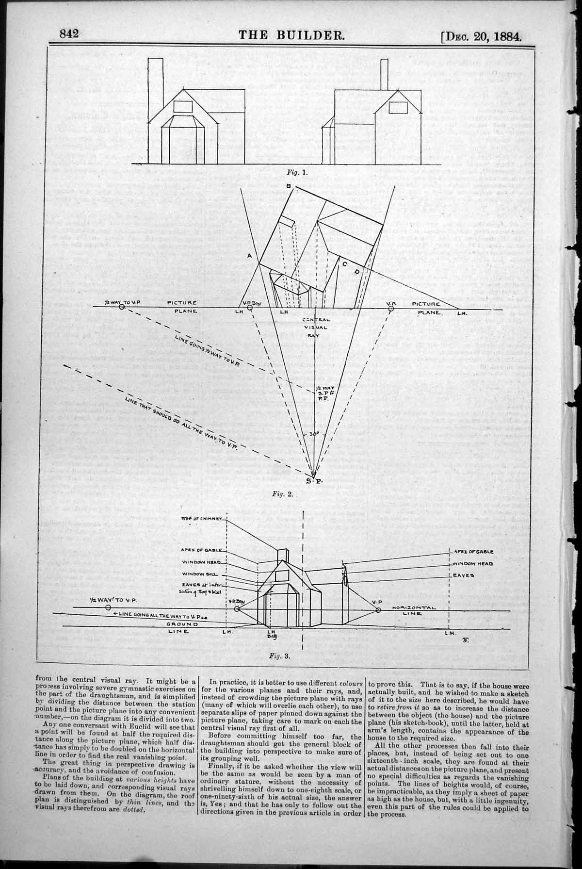 Old Angles Design Houses Lines Chimney Apex Gable Window Head Sill 1884 19th