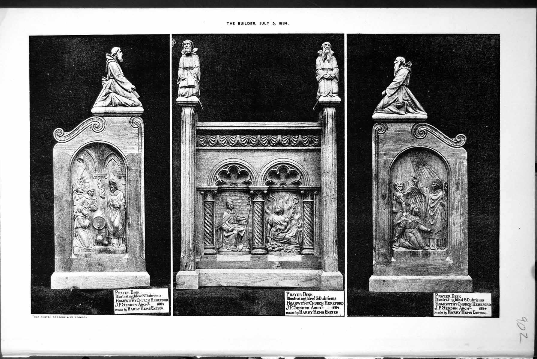 Old Prayer Desks Life St Dubricius Hoarwithy Church Hereford Seddon 1884 19th