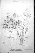 Original Old Antique Print St Quentin South Transept Sketch G E Street 1884