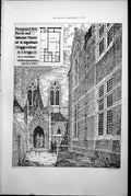 Old Print Proposed New Porch Mission Room St Augustines Haggerstone 1884 19th