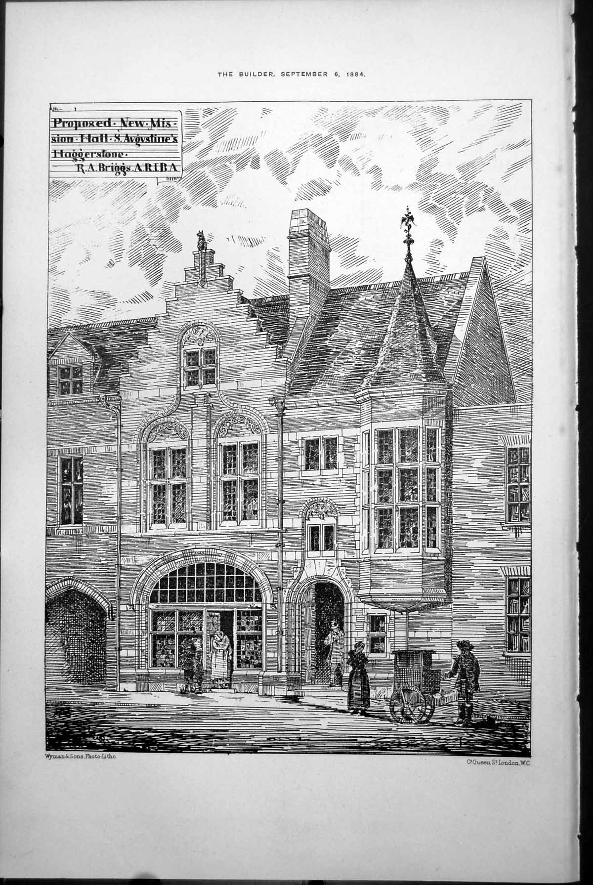 Old Proposed New Mission Hall St Augustines Haggerstone R Briggs 1884 Victorian