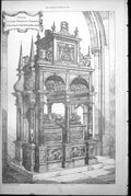 Antique Old Print Tomb Lord Treasurer Burghley Church St Martin Stamford 1884