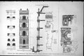 Old Print Design Admiralty War Offices Details Chimney M Stark & J Lindsay 1884