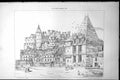 Old Buildings Street Turrets Pedestrians Photo Lith & er London 1884 Victorian