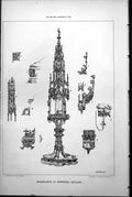 Original Old Antique Print Monstrance Roesmond Holland Detail Carvings 1884